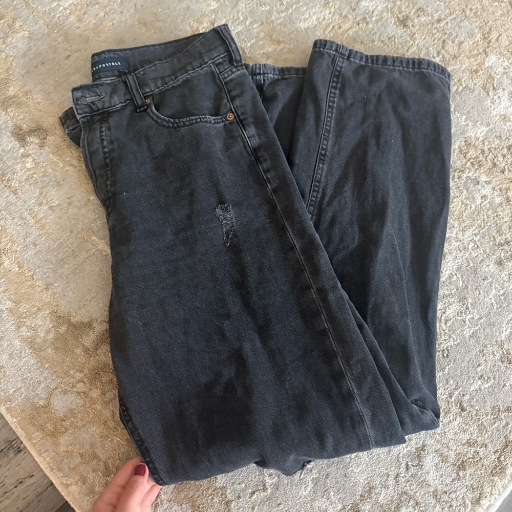 Aeropostale 90s baggy black ripped jeans